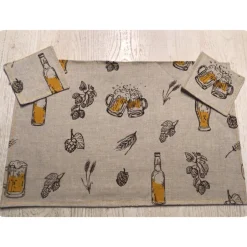 DekoatelierBerlin 1 TischSet + 2 Glasuntersetzer PlatzSet Geschenk Deko  Unikat - Bier