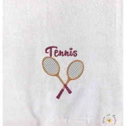 Best Deko und Taschen Besticktes personalisiertes Handtuch Duschtuch Gästetuch Tennis Stickerei Frotteetuch mit Namen Geburtstagsgeschenke