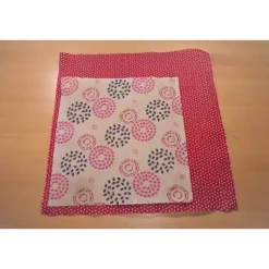 Clearance Dieda Bienenwachstücher, 2 Stück, rot mit Herzen, Blütenkreise, reines Bienenwachs, Bio-Baumwolle, handgemacht von
