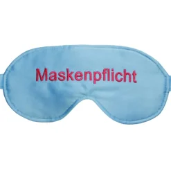Best la miscela Damen Schlafbrille personalisierbar Satin Hellblau