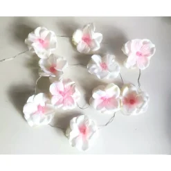 Lichterketten^es-schmuckdesign 10er Feenlichter Blumenlichterkette Kirschblüte Weiß Rosa