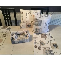 DekoatelierBerlin 2er Set Läufer  Tischläufer   Tischdecke  Geschenk   Deko  Unikat - Landhausstil blau