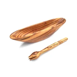 Discount medina mood 2er Set Olivenschale 19 cm mit Olivenpiker, Schale, aus Olivenholz in Handarbeit