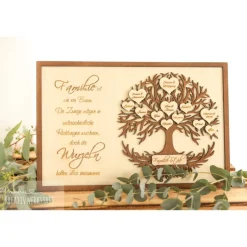 AlexandrasKreativwerkstatt Familienstammbaum, Baum des Lebens, personalisiertes Geschenk, personalisierter Stammbaum, Familie, Wandbild, Herzbaum