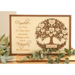 AlexandrasKreativwerkstatt Familienstammbaum, Baum des Lebens, personalisiertes Geschenk, personalisierter Stammbaum, Familie, Wandbild, Herzbaum