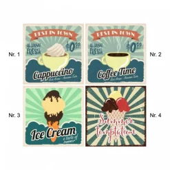 Atelier1944 Fliesenaufkleber - Fliesenfolie - Kaffee - Coffee - Eis - Icecream - 13009