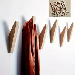 Nival Home Garderobenhaken Wandhaken Holzhaken Wand Haken Kleiderhaken Dreieck