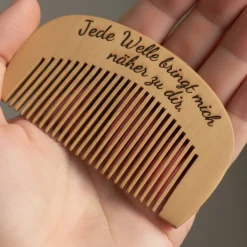 ArtisanGifts Geburtskamm aus Holz - Personalisierter Holzkamm als Wehenkamm mit Gravur für Akupressur, Geschenk für Frauen, Haarkamm