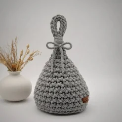 New ViasHomeDecor Gehäkelter Türstopper mit Schlaufe – gefüllt mit Kies & Watte, optional mit Anti-Rutsch-Pad