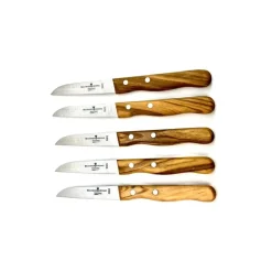 Messer^Olivenholz erleben Gemüse-/Schälmesser mit GERADER Klinge und Olivenholzgriff