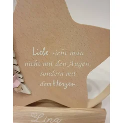 Deko-Objekte^FlyingLoveDesign Geschenk für Sternenkind, Ring mit Stern mit Spruch und Namen, Erinnerung an Sternenkind, Geschenk für Sterneneltern