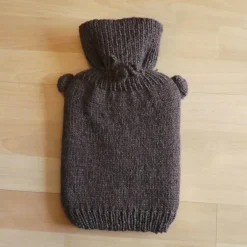 CreativBaer Gestrickter Wärmflaschenbezug - Bär- braun inkl. Wärmflasche