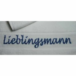 Anja Kleint Kreuzstichmanufaktur Gästetuch weiß Lieblingsmann handgestickt