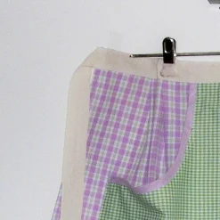 Clearance Dorotheas-Handarbeiten Halbschürze, Klammerbeutel, lila grün Klammerschürze, Schürze mit großer Tasche, Schürze Kängurutasche