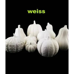 Deko-Obst^Tinas Schmucktruhe Handbemalte Keramik-Kürbisse – Einzigartige Herbstdeko in Naturfarben oder Weiß, handgemacht & als Geschenk