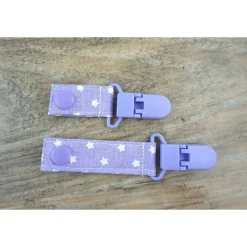 Alltagshilfen^Feludara-Design Handgefertigte Tube-Clip für die Enterale Ernährung & Sauerstoffgeräte –  lila Sterne