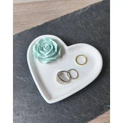 palujo_design Handgefertigter Herzteller mit Rose aus Profiplast – Schmuckteller & Geschenk für Mama & Herzensmensch