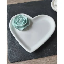 palujo_design Handgefertigter Herzteller mit Rose aus Profiplast – Schmuckteller & Geschenk für Mama & Herzensmensch