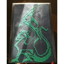 Anjas Kreationen Handgefertigtes Stickbild "Draco"