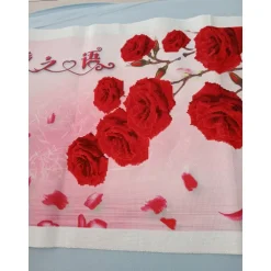 Anjas Kreationen Handgefertigtes Stickbild, Motiv "Rosenbaum", 126cm x 45cm