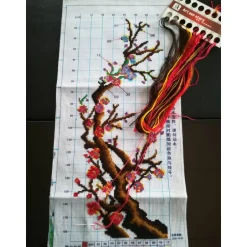 Anjas Kreationen Handgefertigtes Stickbild "chinesische Rosen"