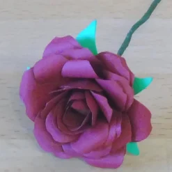 Büchertruhe Handgemachte dunkelrote Papierrose – Geschenkidee & Dekoration für Muttertag, Valentinstag & mehr