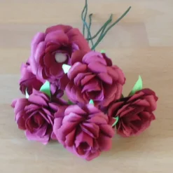 Büchertruhe Handgemachte dunkelrote Papierrose – Geschenkidee & Dekoration für Muttertag, Valentinstag & mehr