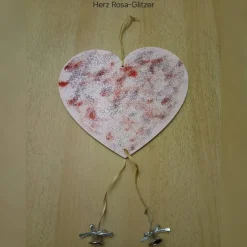Alisas kreative Ecke Handgemachtes Herz Türschild ca. 22x20cm, Türschild Herz, Türschild aus Holz, Herz Türdeko mit Glöckchen