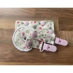 Alltagshilfen^Feludara-Design Handgenähtes Port-Cover Set – Diskrete Abdeckung & Clip für enterale Ernährung - Erdbeere rosa