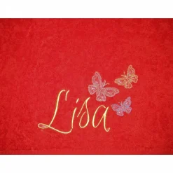 Best Dieda Handtuch, bestickt, Schmetterlinge, personalisiert inkl. Wunschname, Baumwollhandtuch, individuell, von