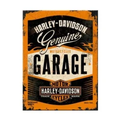 Antik und Kultiges Harley-Davidson Garage Kühlschrankmagnet – 6x8 cm Dekoartikel mit Metall-Motiv