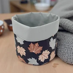 Sale Afrosteff Herbstlicher Stoffkorb mit Ahornblätter, Brotkorb