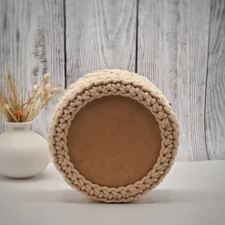 Hot ViasHomeDecor Häkelkorb mit Holzboden – 3 Größen wählbar, handgemachte Aufbewahrung im modernen Stil