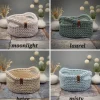 Textil-Brotkörbe^ViasHomeDecor Häkelkorb mit Holzboden & Henkeln – handgemachter Brotkorb, Gästehandtuchkorb oder Geschenkkorb