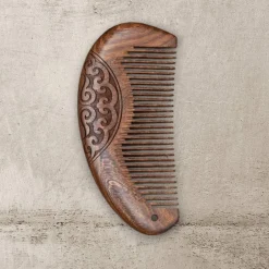 Haarkämme^ArtisanGifts Holzkamm mit Mandala-Gravur – Haarkamm & Bartkamm – Doula-Geschenk, Geburtskamm, japanischer Haarkamm oder Wikinger-Kamm