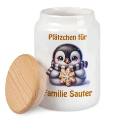 geschenke364 Keramik Dose mit Name für Plätzchen Gebäck zu Weihnachten