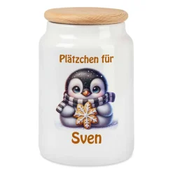 geschenke364 Keramik Dose mit Name für Plätzchen Gebäck zu Weihnachten