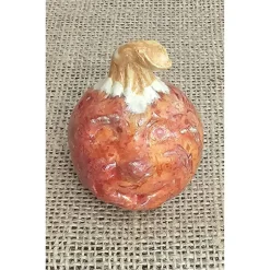 Deko-Obst^Keramikflamme Keramik Kürbis - Deko Obst/Gemüse - Kürbis mit Gesicht - Keramik