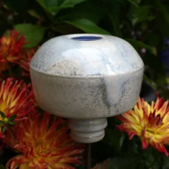 Gartenkugeln & -Stelen^Neuton Keramik Keramik Rosenkugel Keramikkugel mit blauem Glashäubchen Gartenkeramik für Stab