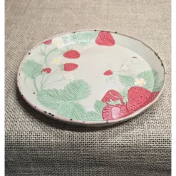 Best Keramikflamme Keramik Schale - Keramik Teller - Handarbeit - Erdbeeren -