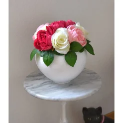 Clearance Geschenke und Keramik Keramikvase mit Pfingstrosen und Rosen