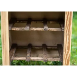 green4upcycle Kleiner Weinschrank aus altem Nachtschränkchen, für 6 Flaschen, mit Schublade & handgebranntem Baum, upcycle, Rustikal