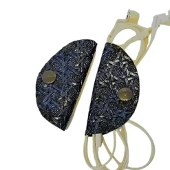 Discount Afrosteff Kopfhörer- und Kabeltasche im 2-er Set aus blauen gemustertem Kunstleder