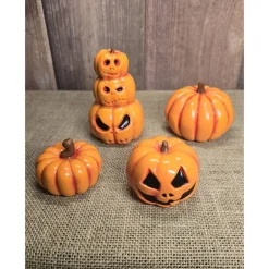 Deko-Obst^Keramikflamme Kürbis Figur- Halloween - Dekoration - Handarbeit - Obst