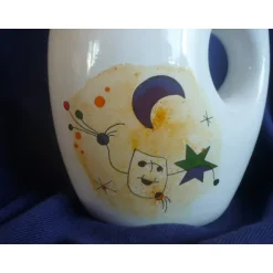Keramikarte Krug für Saft oder Milch mit Miro Design