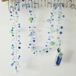 Lichterketten^es-schmuckdesign LED Girlande Lichterkette mit blauen und weißen Perlen