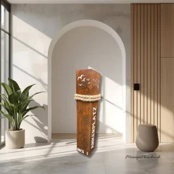Deko-Objekte^Manapal Maritime Holzsäule Ankerplatz Moin Nussbraun 50 cm – Deko Poller Küstenstil Geschenk für Zuhause & Garten