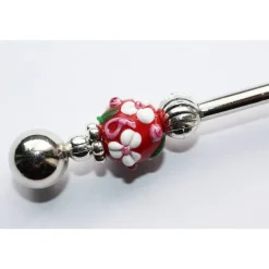 Besteck^KARObeads Marmeladen-/ Zuckerlöffel "Blümchen", lampwork