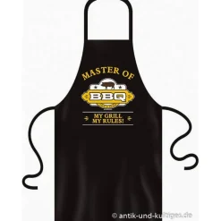 Antik und Kultiges Master of BBQ Grillschürze – Geschenkidee für Grillfans aus 100 % Baumwolle