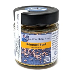 Moore than Spice mittelscharfer Kümmel-Senf 154 ml, grobkörnig, mit Verjus und Sauerkrautsaft